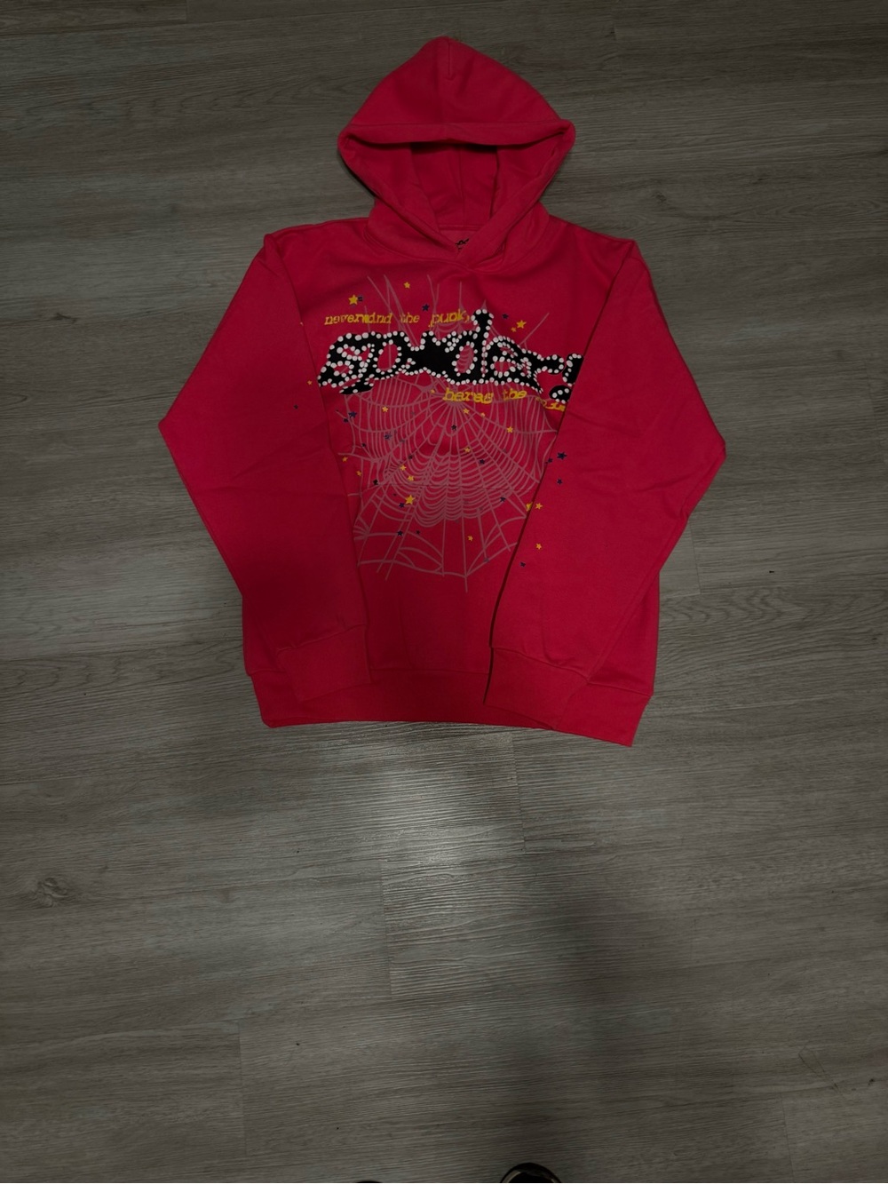 Pink Sp5der hoodie with design!